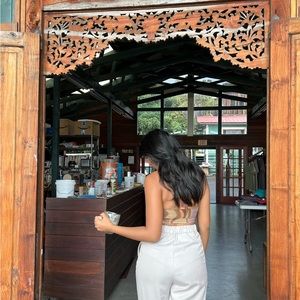 Brown halter top, Motel Rocks